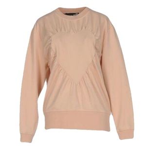 Love Moschino soft pink / blush cotton heart design sweatshirt, size 6 / 42